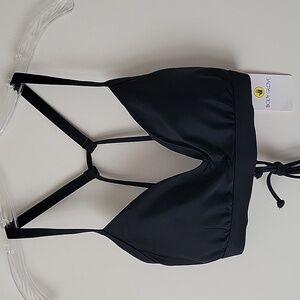 Body Glove Women's Smoothies Drew D-F Cup Black Swim Top- Size D Cup- New!